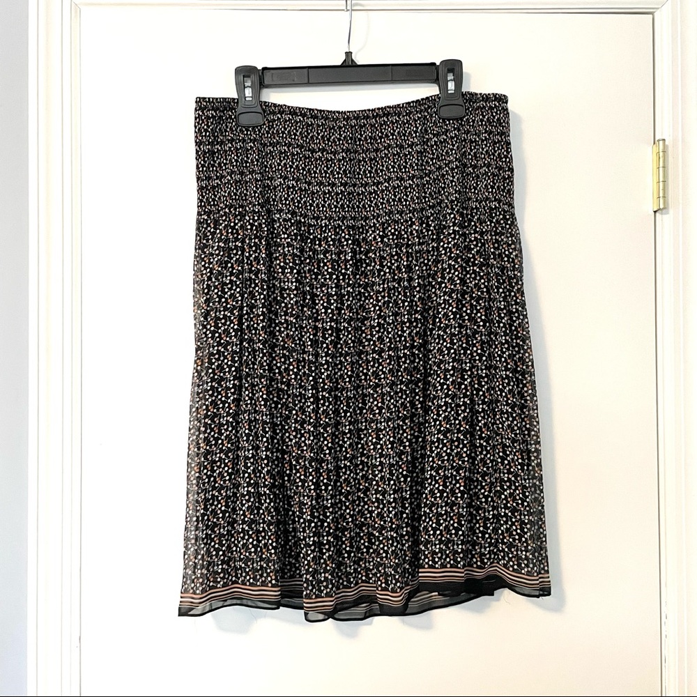 Max Studio Gathered Waist Floral Print Skirt NWT
